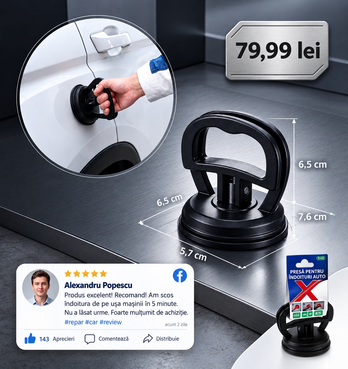 Ventuză Multifuncțională pentru Repararea Îndoiturilor Caroseriei Auto